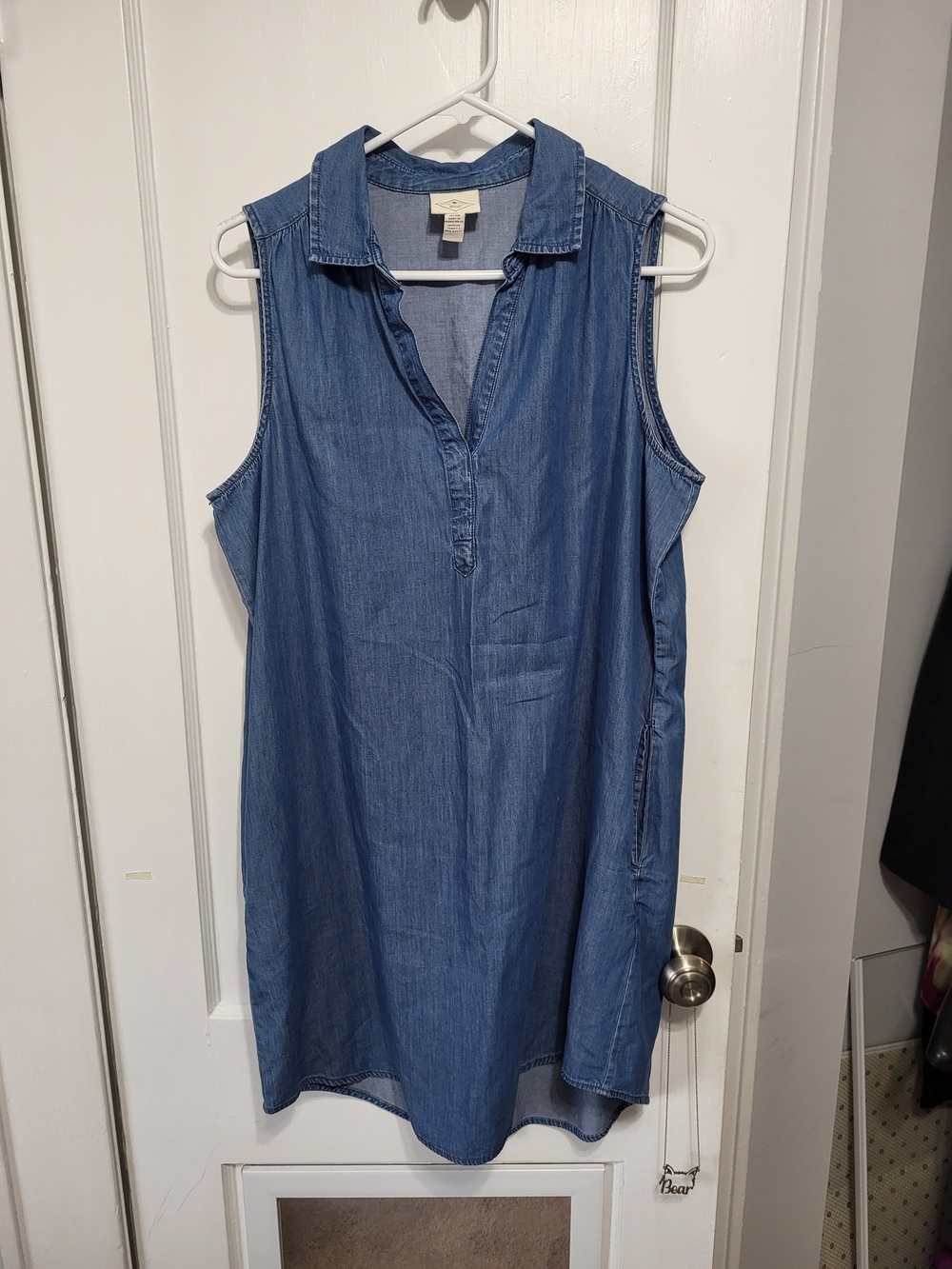 St. John's Bay Sleeveless Chambray Tunic Dress - Large
